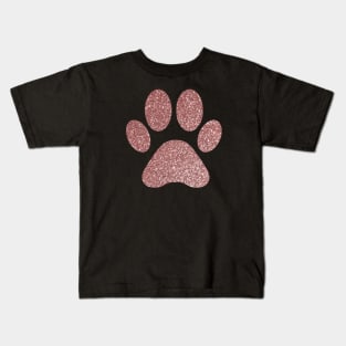 Paws - Gold Confetti On Strips With Rose Gold Paw Kids T-Shirt